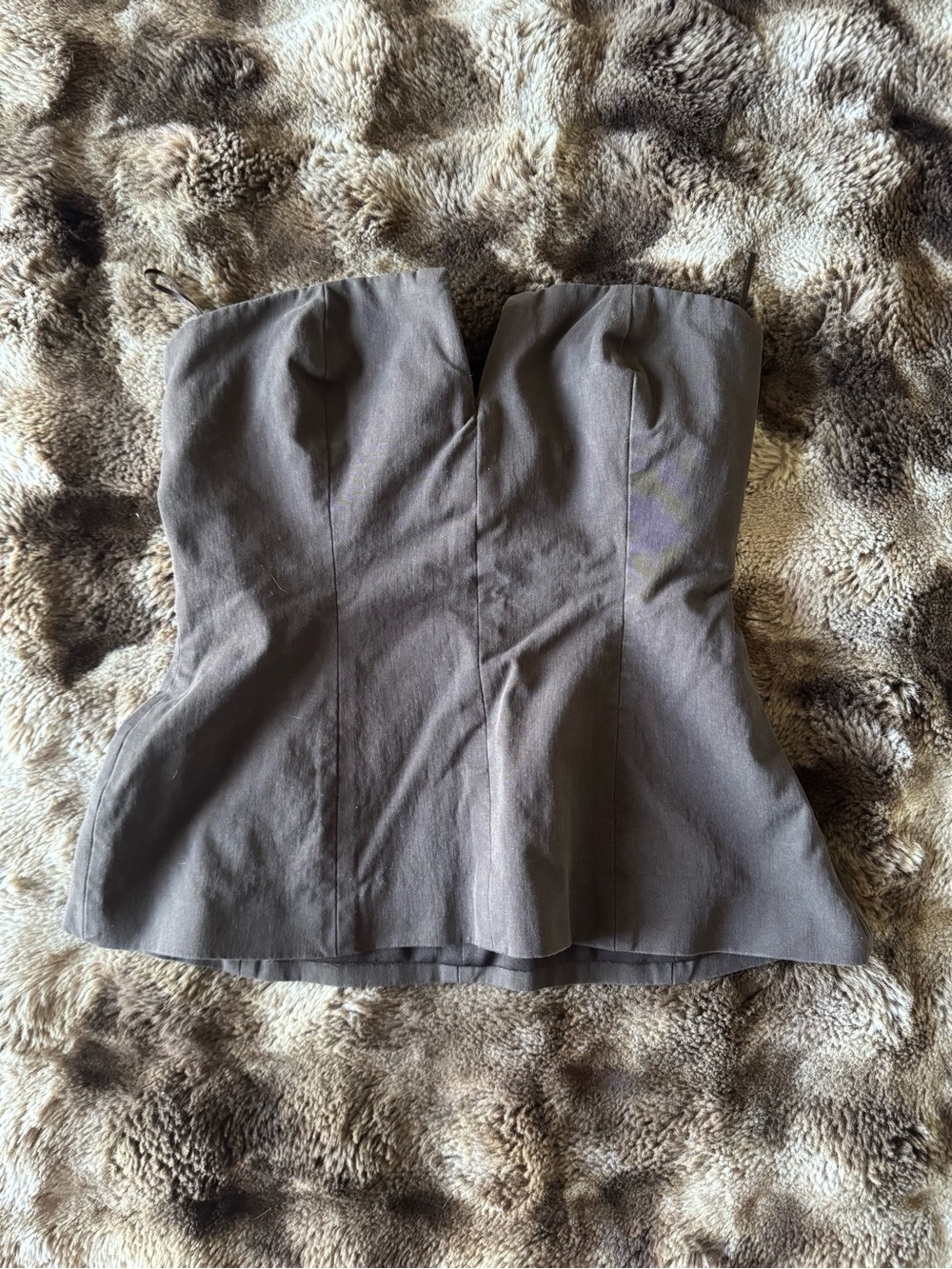 Zara Strapless Bustier Top in Gray